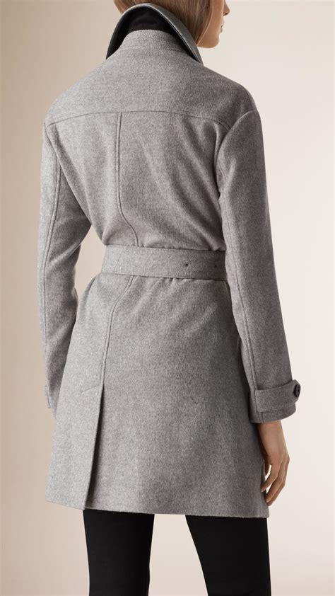 burberry lambskin trim wool cashmere wrap coat|Burberry cashmere wrap coat.